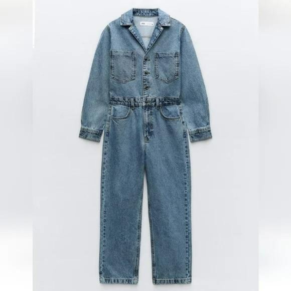 ZARA Z1975 LONG SLEEVE DENIM JUMPSUIT - Picture 5 of 6